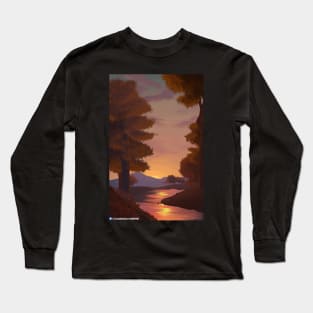 sunset on the river Long Sleeve T-Shirt